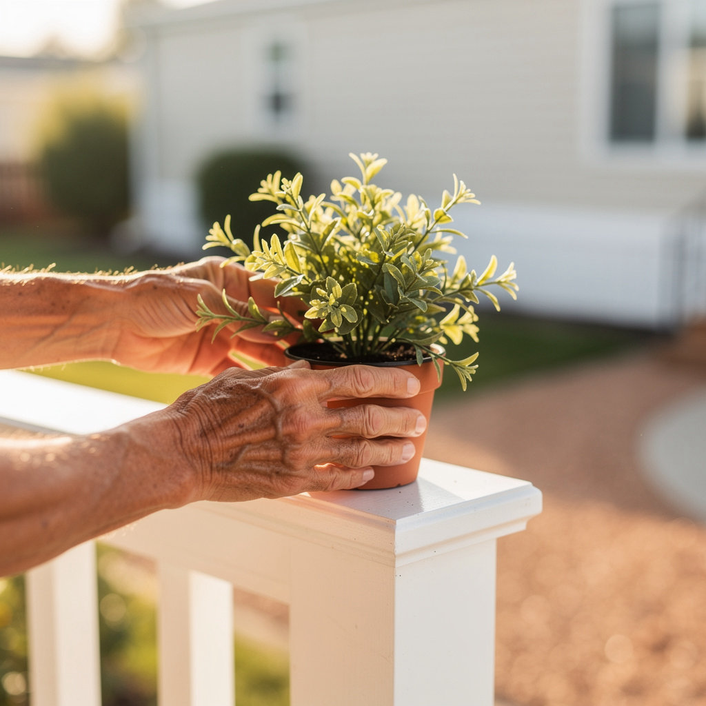 Green Valley Mobile Estates serene park setting and peaceful community atmosphere for 55+ living in Encinitas
